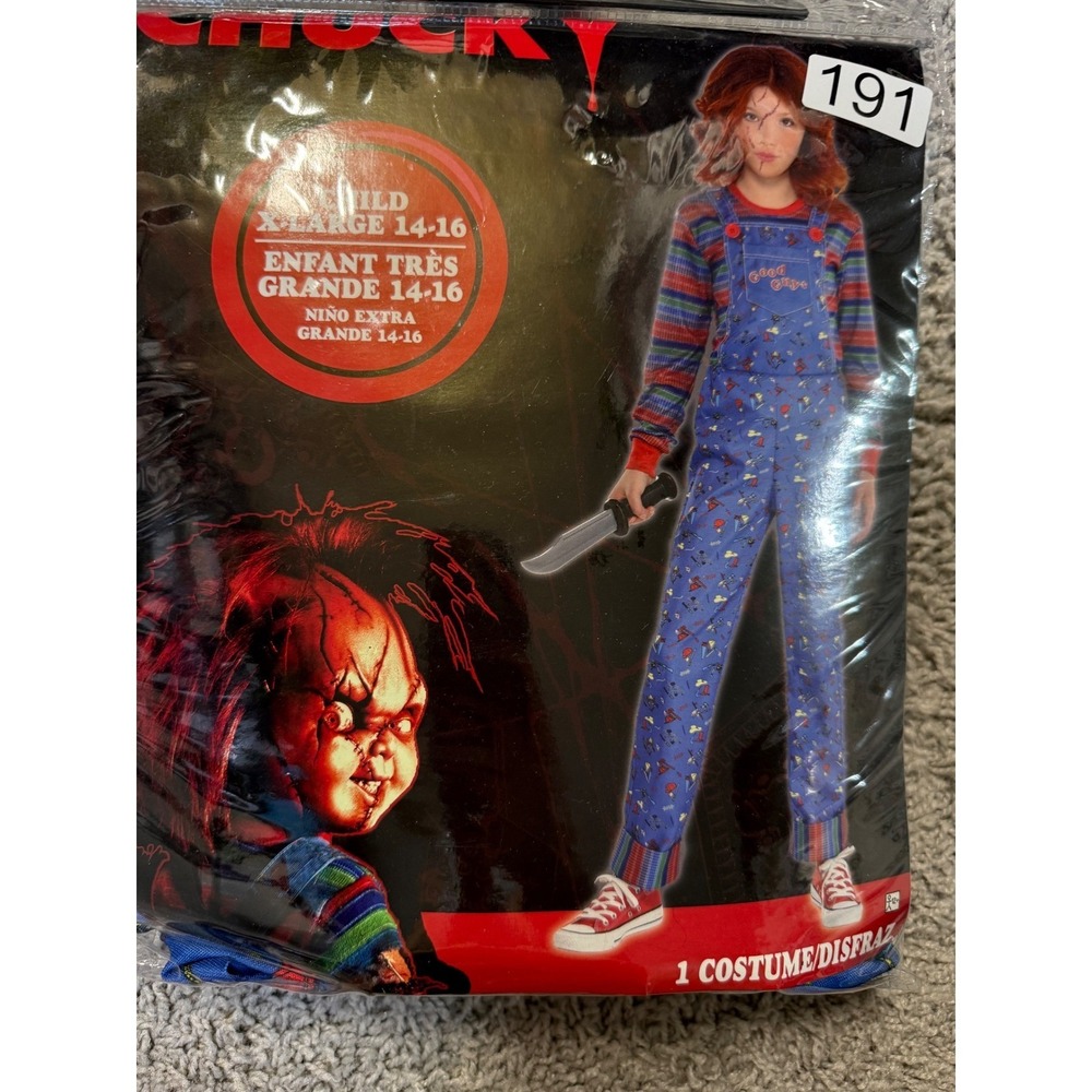 girls "Chucky" Costume, Jumpsuit Youth Size X-Large 14-16 Halloween